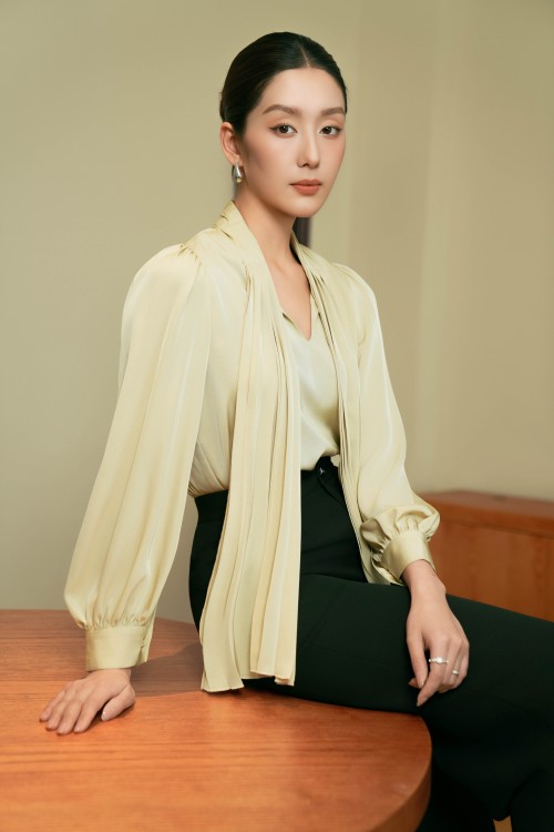 Lime Silk Blouse