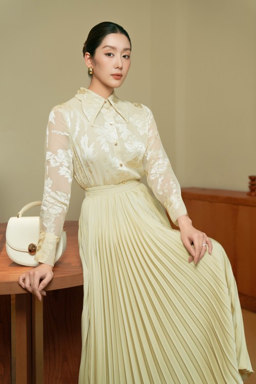 Light Yellow Organza Shirt