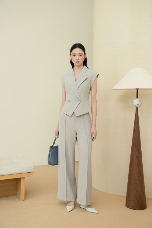 Light Grey Woven Loose Pants