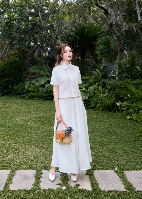 White Woven Loose Pants