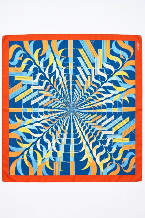 Multicolor Silk Scarf 70x70