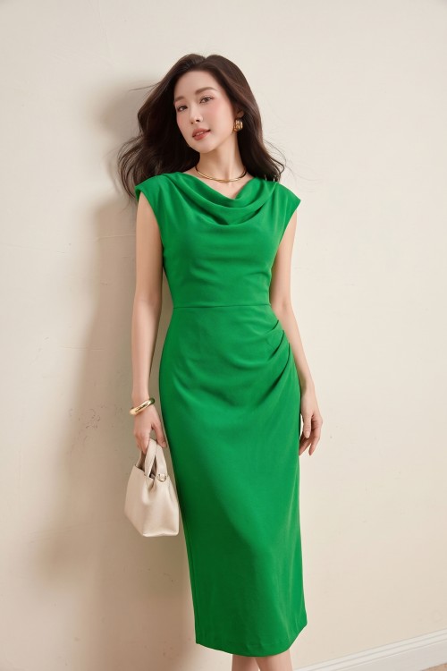 Green Silk Sarong Dress