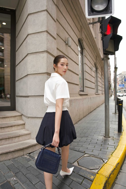 White Raw Blouse