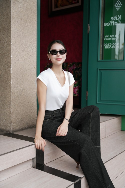 SD V Neck Cotton Tshirt