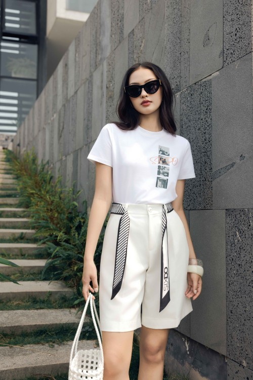 White Graphic Photo Cotton Tshirt