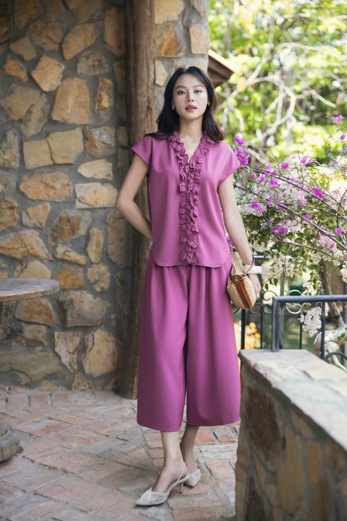 Dark Murrey Woven Culottes