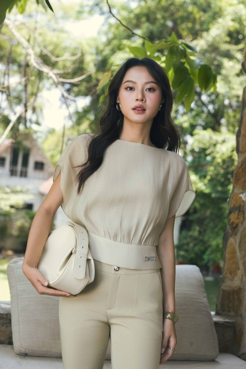 Light Olive Green Organza Blouse