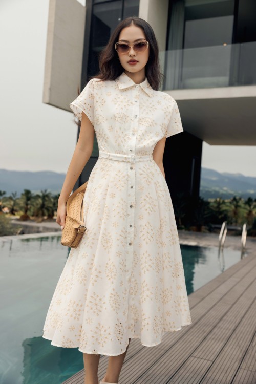 White Raw Mini Dress