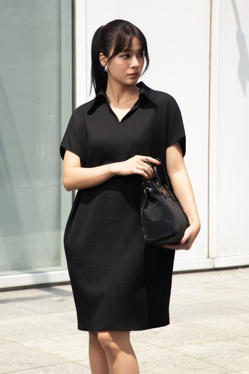 Black Woven Loose Dress