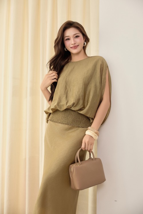 Olive Organza Blouse