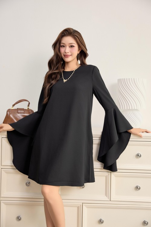 Black Woven Loose Dress