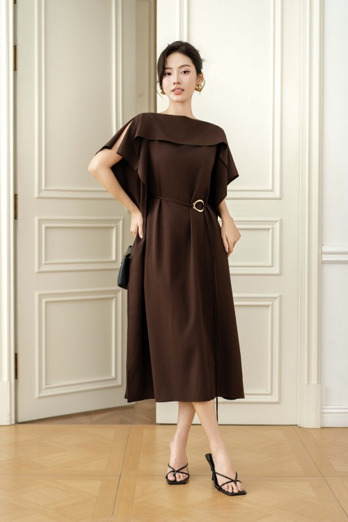 Chocolate Brown Woven Loose Dress