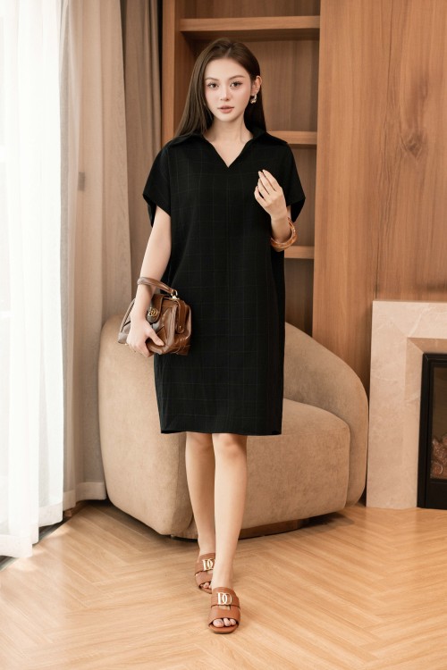 Black Woven Loose Dress