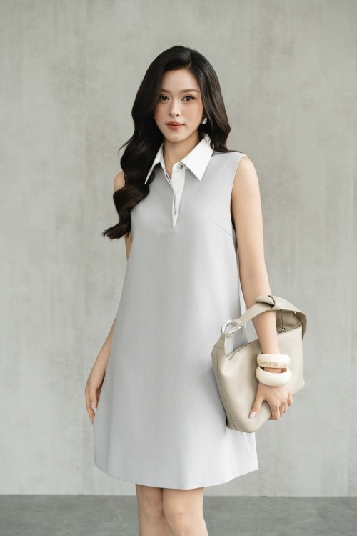 Light Grey Woven Loose Dress