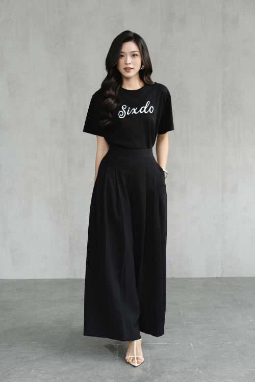 Black Silk Loose Pants