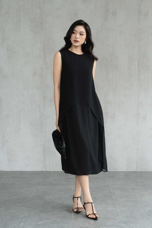 Black Woven Loose Dress