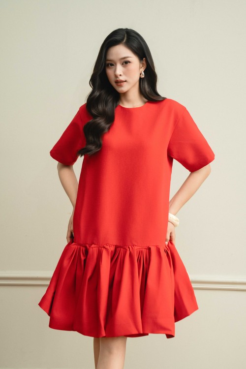 Red Woven Loose Dress