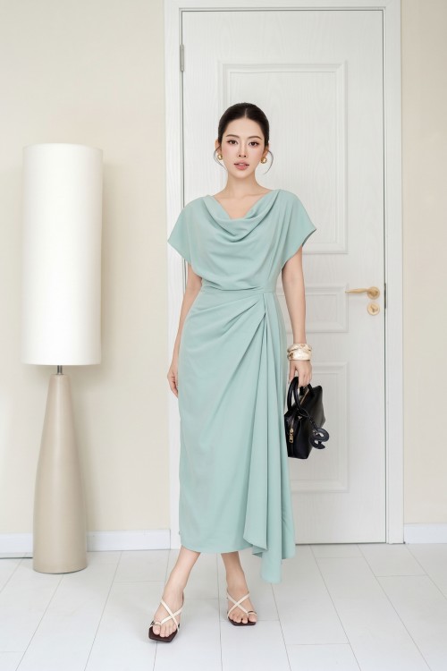 Light Turquoise Woven Sarong Dress