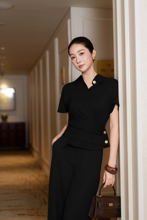 Black Woven Blouse