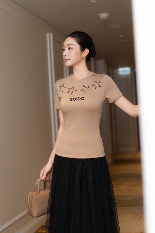 Light Brown SIXDO Knit Tshirt