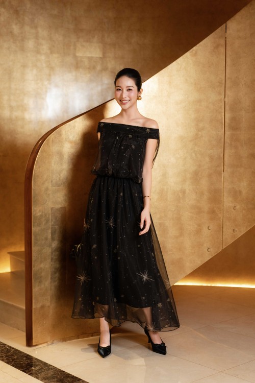 Black Voile Flared Dress