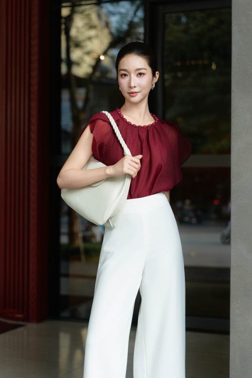 Wine Organza Blouse