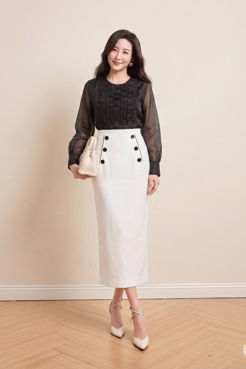 White Tuytsi Pencil Skirt