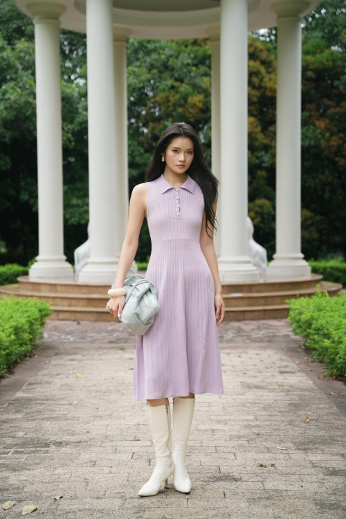 Light Purple Knit Cardigan & Dress