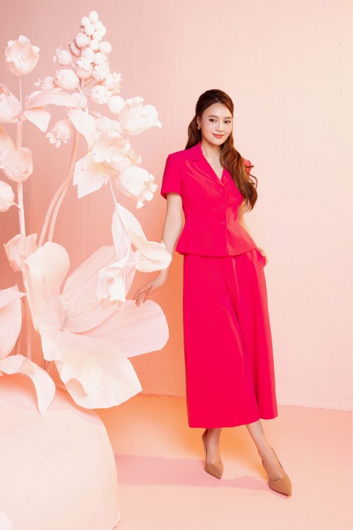 Magenta Woven Culottes