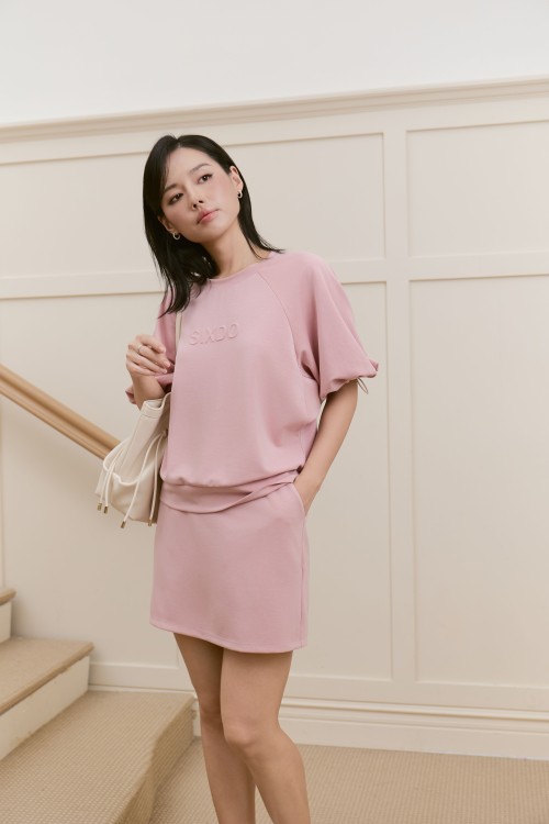 SIXDO Knit Tshirt &amp; Skirt