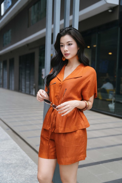 Ochre Linen Shorts