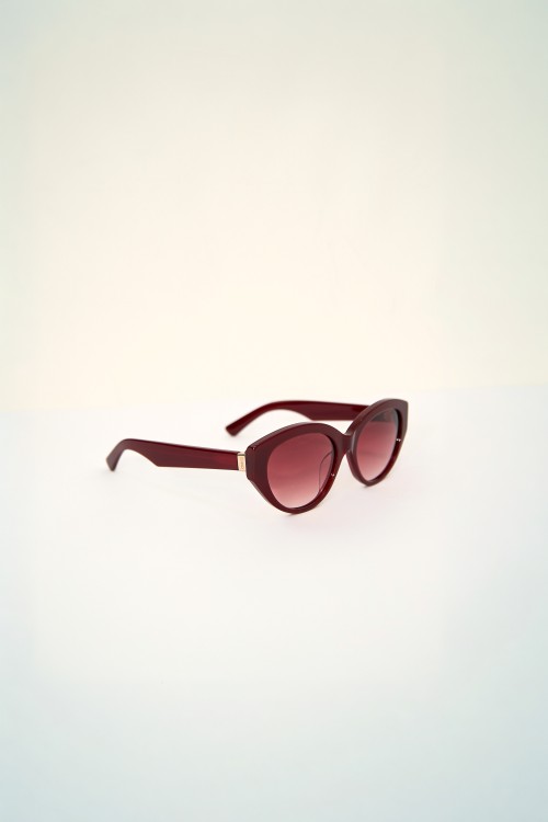 Burgundy Soft Cat Eye Gradient Sunglasses