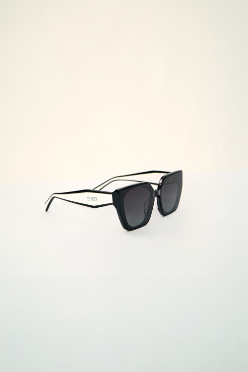 Square Panel Temple Sunglasses