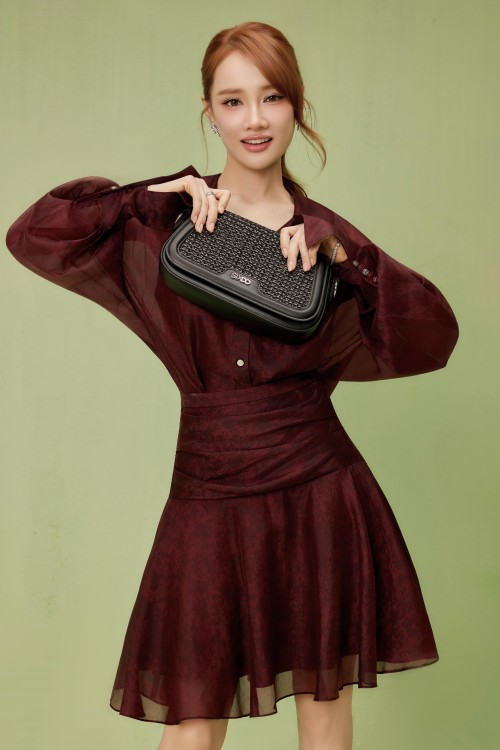 Wine Organza Mini Skirt
