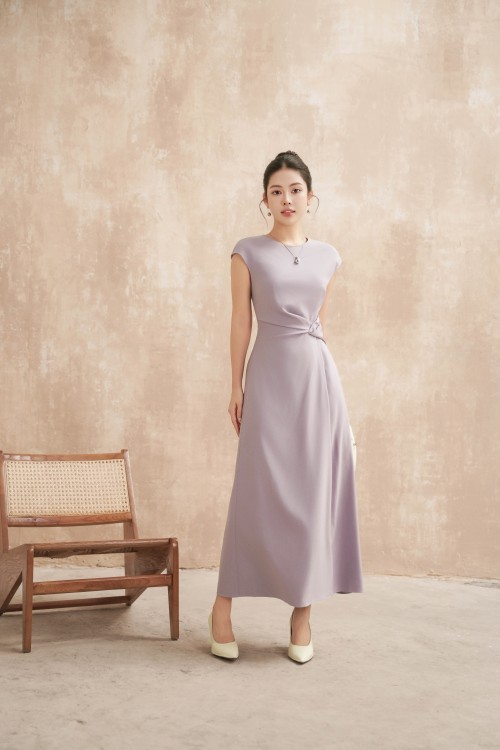 Purple Woven Sarong Dress