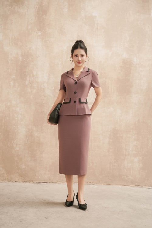 Rosy Pink Woven Pencil Dress