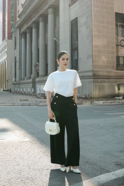 Black Woven Loose Pants