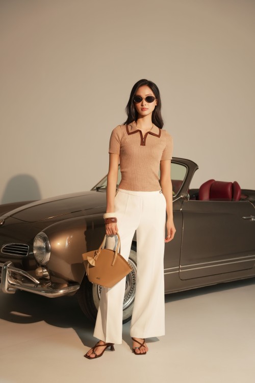 White Woven Loose Pants