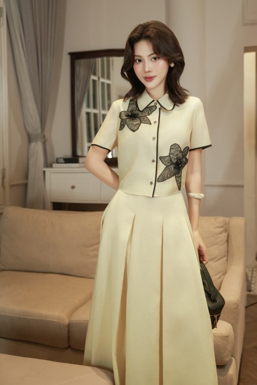 Dark Cream Organza Blouse