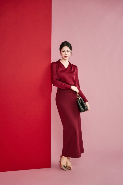 Woven Pencil Skirt