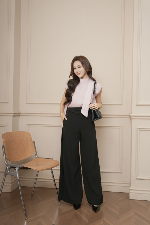 Black Woven Loose Pants