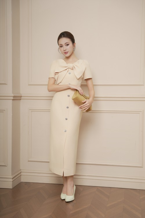 Bowtie Woven Pencil Dress