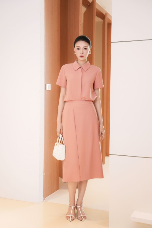 Peach Pink Woven Loose Skirt