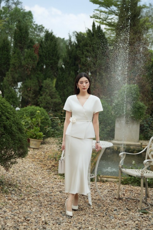 Cream Silk Mermaid Skirt