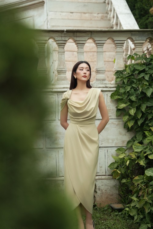 Nude Silk Sarong Dress