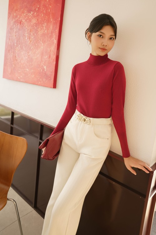 Red Knit Turtleneck