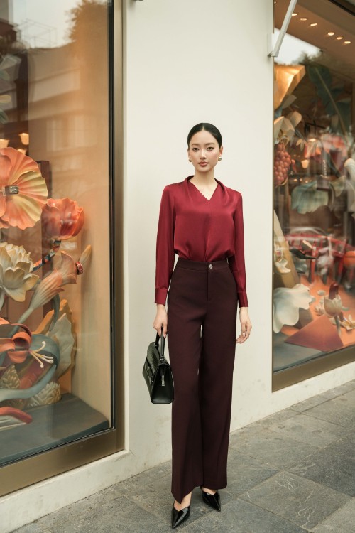 Burgundy Tuytsi Loose Pants