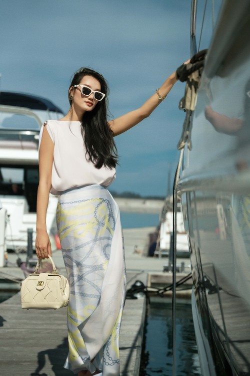Sky Silk Loose Skirt