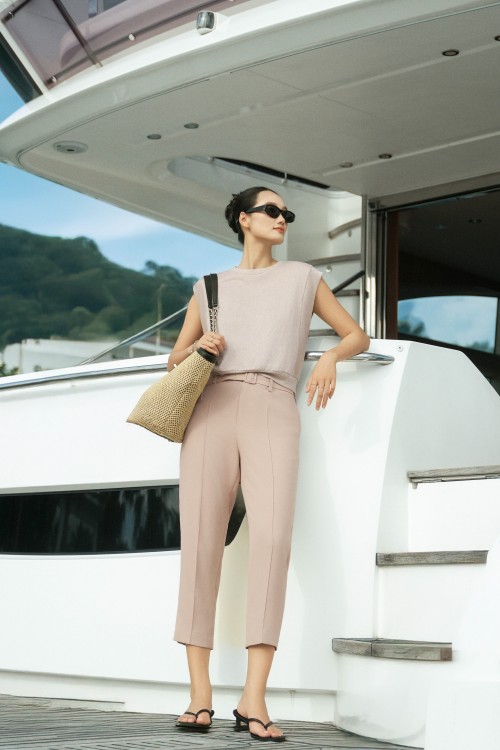 Brownish Beige Woven Baggy Pants