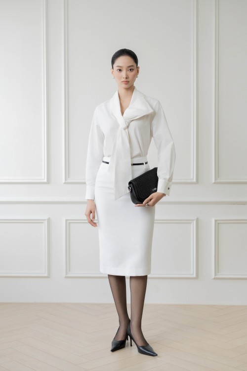 White Raw Blouse
